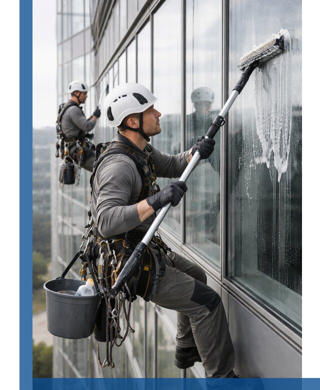 Высотная мойка сплошного остекления с выездом в Дмитрах