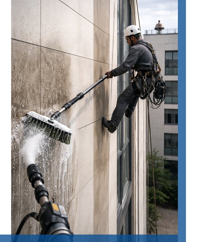 Мойка фасада из керамогранита в Дмитрах от 322 р. | ВЫСОТНИК-Дмв