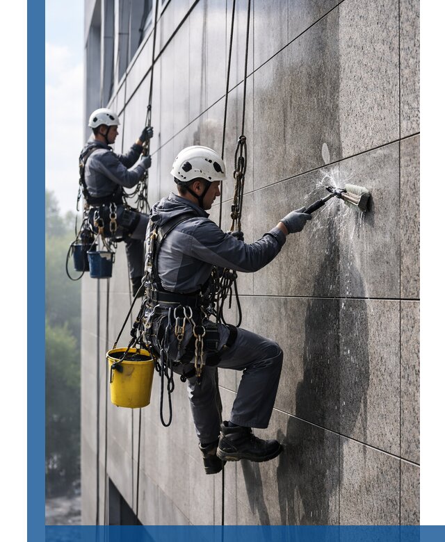 Профессиональная мойка фасада из керамогранита в Дмитрах