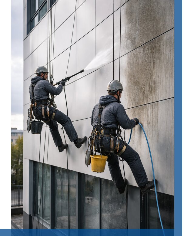 Мойка фасада из композита в Дмитрах по цене от 322 р. | ВЫСОТНИК-Дмв