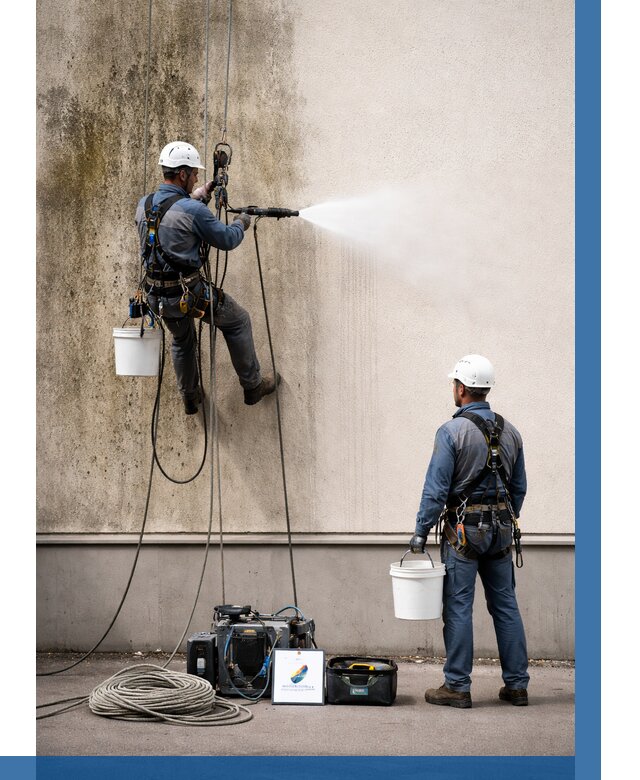 Очистка фасада от плесени в Дмитрах от 322 р. | ВЫСОТНИК-Дмв