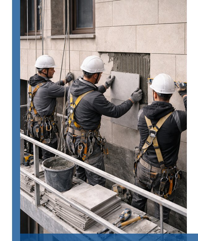 Ремонт облицовки фасада плиткой в Дмитрах с гарантией