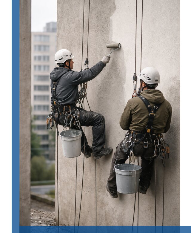 Покраска фасадов высотными альпинистами в Дмитрах с гарантией