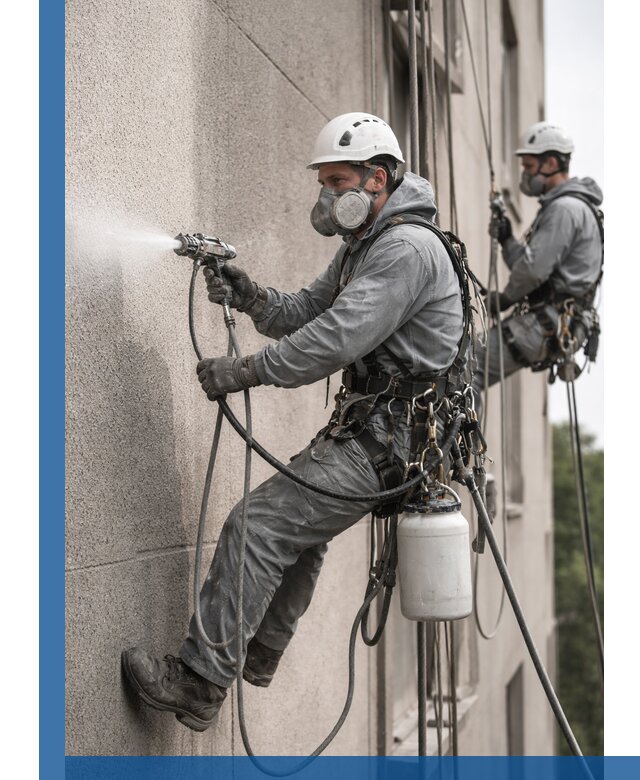 Безвоздушная покраска фасадов зданий в Дмитрах профессионально