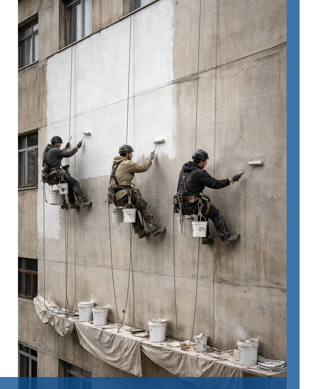 Покраска бетонного фасада в Дмитрах от 375 р за м2 | ВЫСОТНИК-Дмв