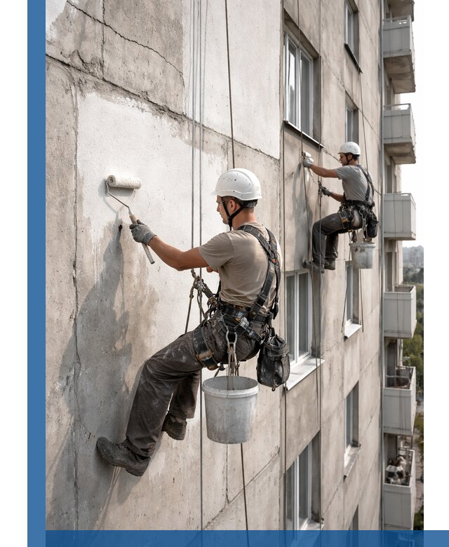 Покраска бетонного фасада в Дмитрах для жилых и промышленных объектов