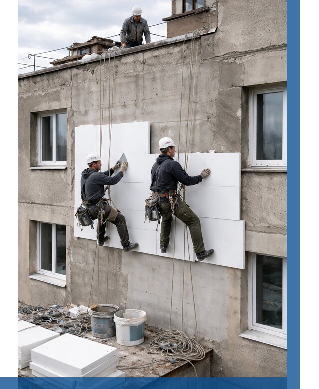 Утепление фасада пенополистиролом в Дмитрах от 1930 р. | ВЫСОТНИК-Дмв