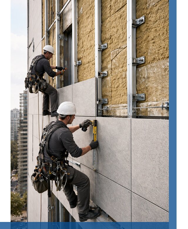 Монтаж вентилируемого фасада в Дмитрах от 3752 р. | ВЫСОТНИК-Дмв