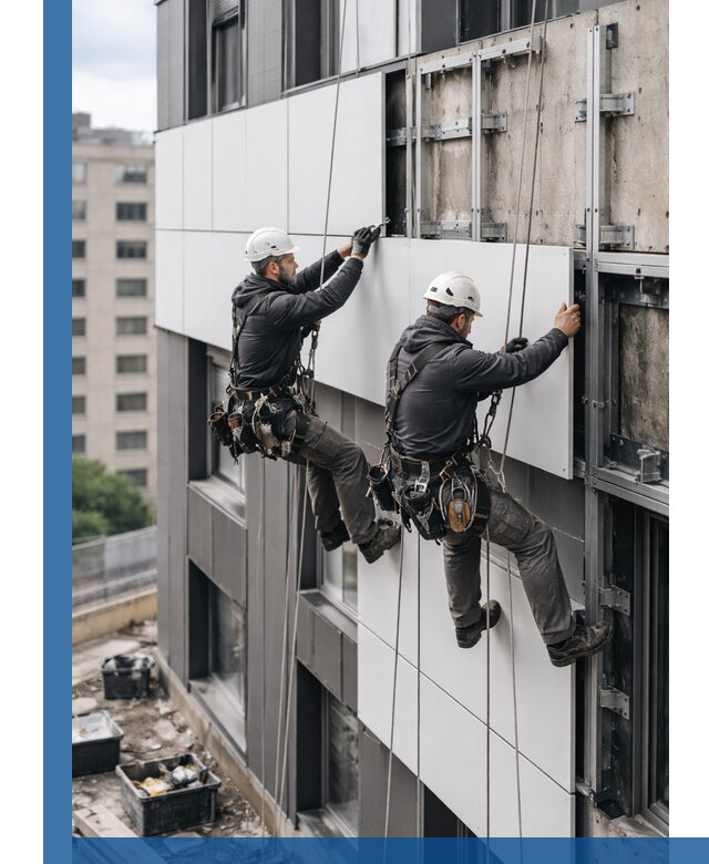 Монтаж композитных панелей фасада в Дмитрах под ключ