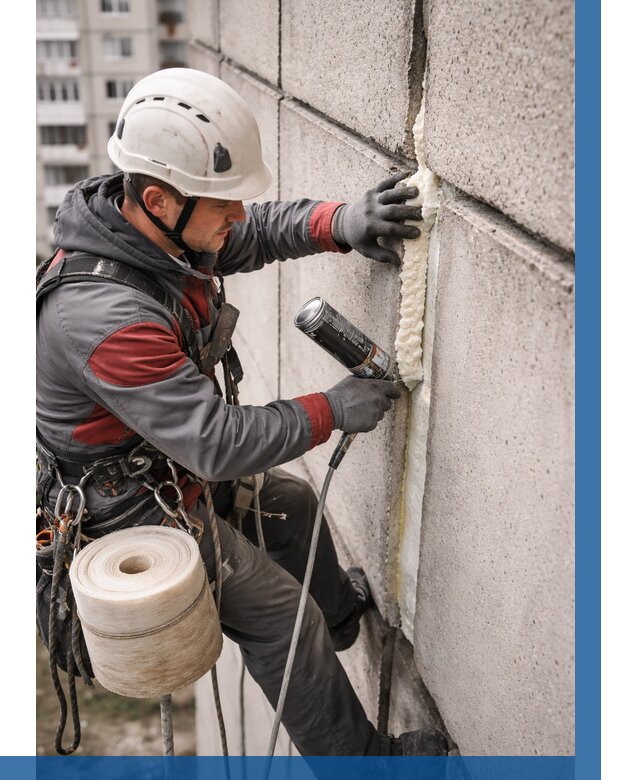 Утепление межпанельных швов в Дмитрах от 750 р. | ВЫСОТНИК-Дмв