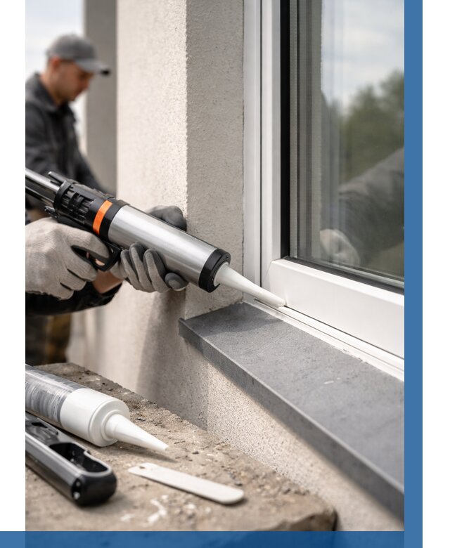 Герметизация монтажных швов окон в Дмитрах от 697 р. | ВЫСОТНИК-Дмв