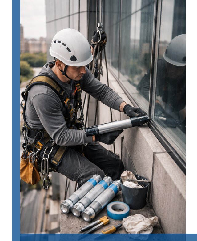 Герметизация стыков витража в Дмитрах для герметичных фасадов