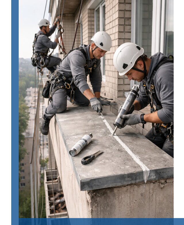 Герметизация балконного козырька в Дмитрах профессионально