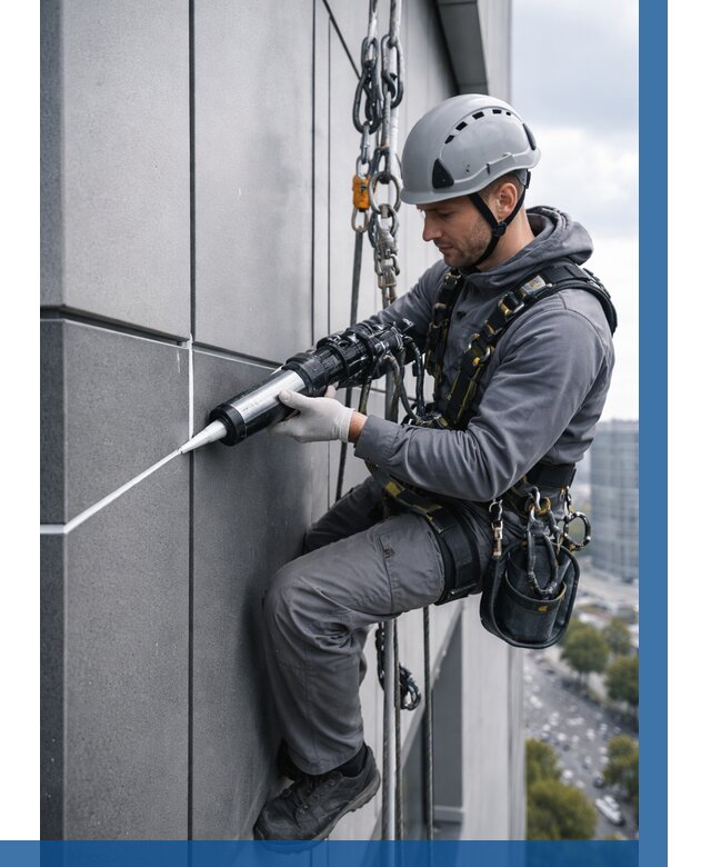 Герметизация стыков фасадных панелей в Дмитрах от 6968 р.| ВЫСОТНИК-Дмв