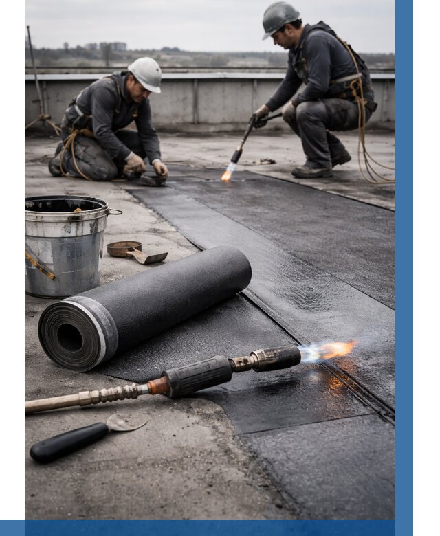 Ремонт рулонной кровли в Дмитрах от 697 р. | ВЫСОТНИК-Дмв