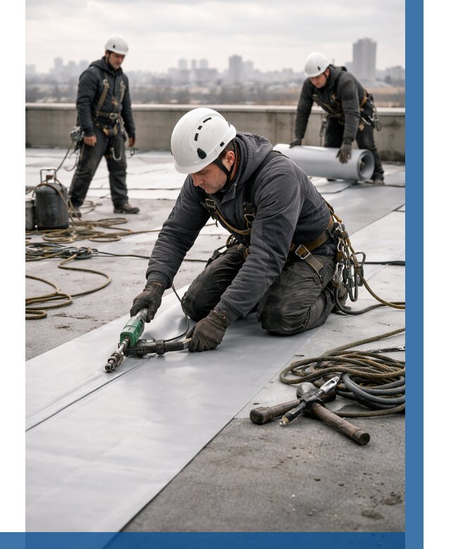 Ремонт мембранной кровли в Дмитрах от 1930 р./м2 | ВЫСОТНИК-Дмв