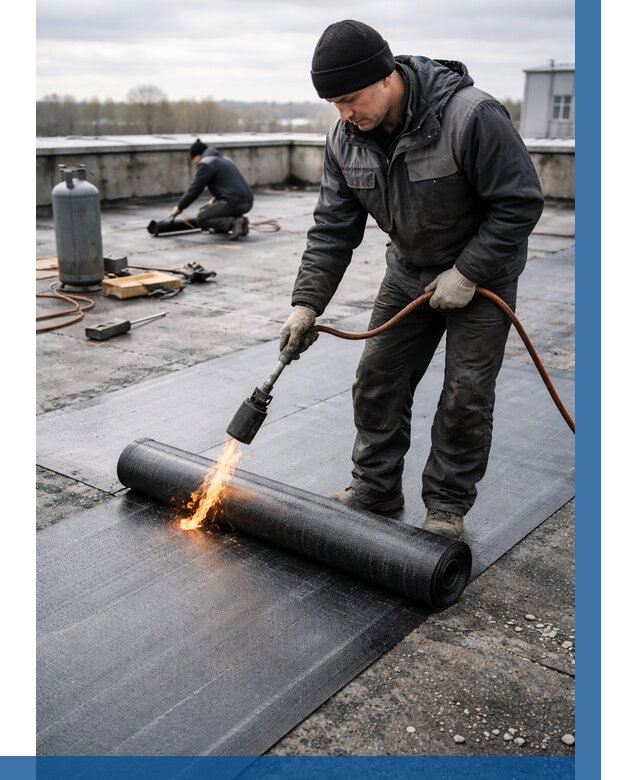 Ремонт наплавляемой кровли в Дмитрах от 750 р. | ВЫСОТНИК-Дмв