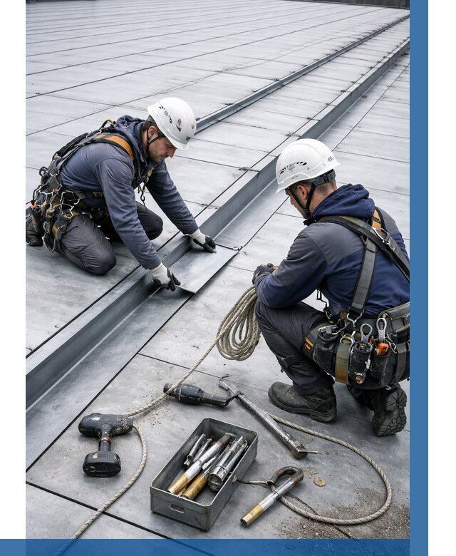 Ремонт фальцевой кровли в Дмитрах от 750 р. | ВЫСОТНИК-Дмв