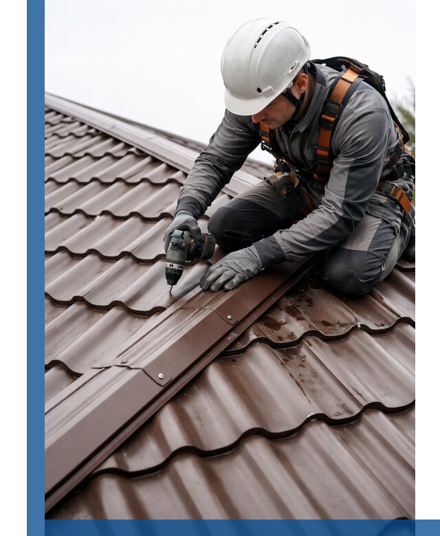 Ремонт металлочерепицы на крыше в Дмитрах профессионально