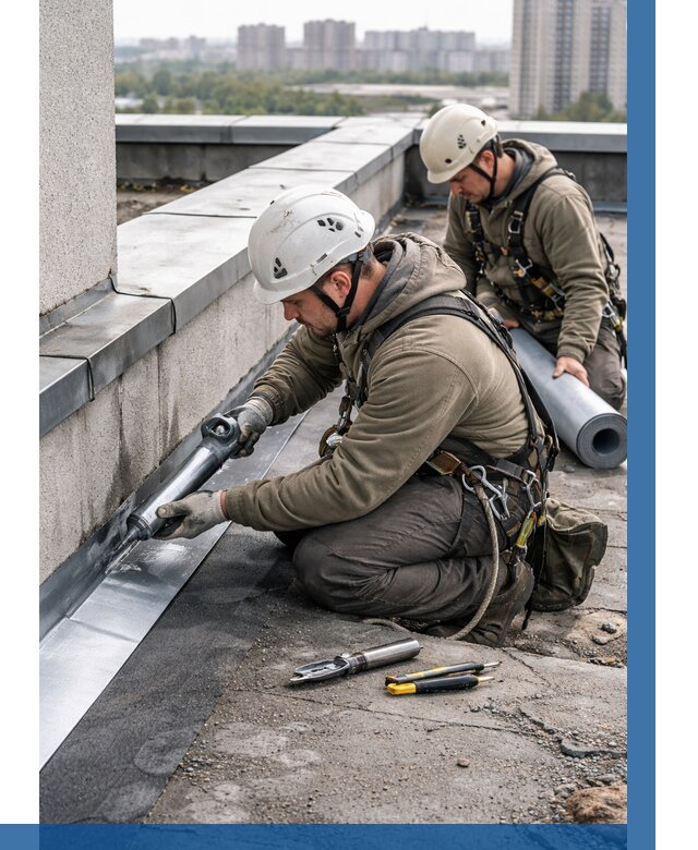 Ремонт кровельных примыканий в Дмитрах от 1286 р. | ВЫСОТНИК-Дмв