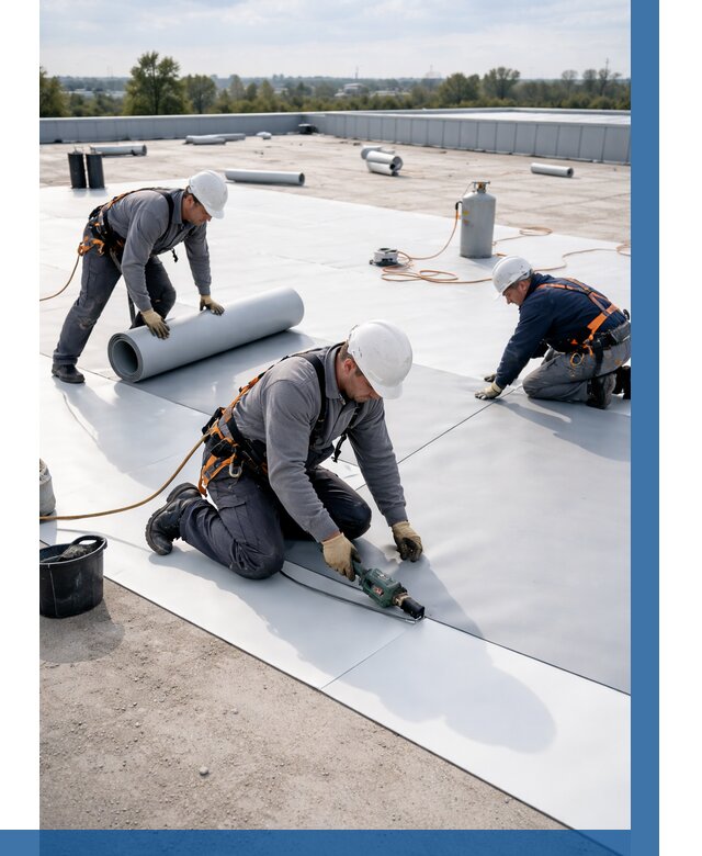 Монтаж мембранной кровли под ключ в Дмитрах от 1286 р. | ВЫСОТНИК-Дмв