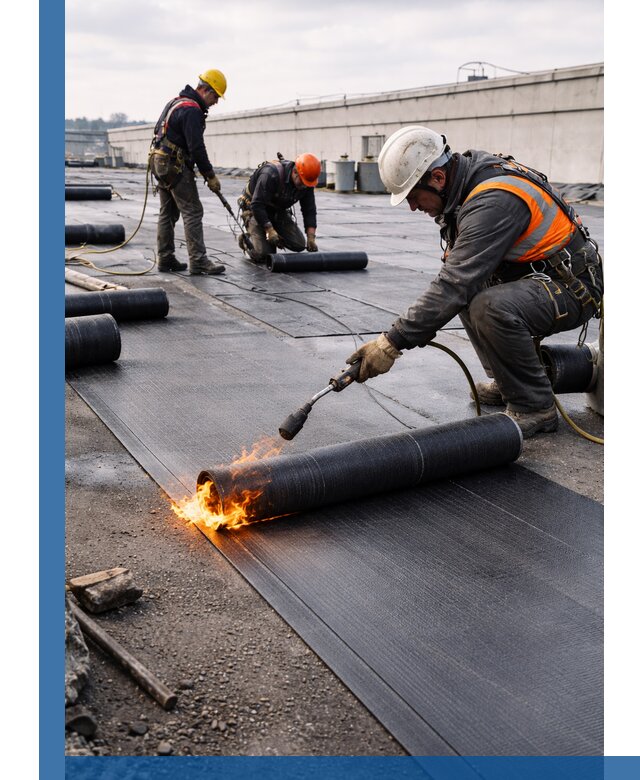 Монтаж наплавляемой кровли в Дмитрах профессионально