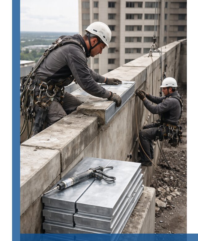 Замена парапетных крышек и установка новых в Дмитрах