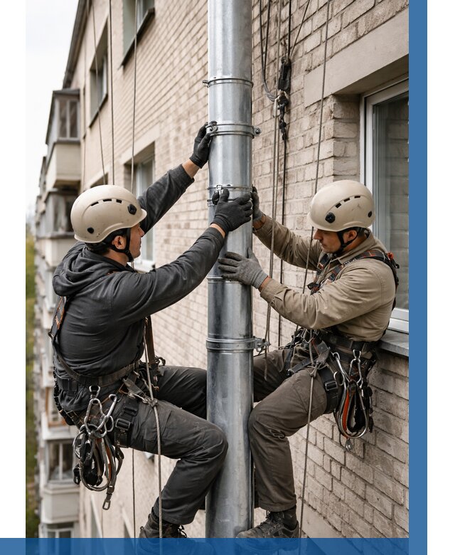 Замена водосточных труб в Дмитрах от 6968 р. | ВЫСОТНИК-Дмв