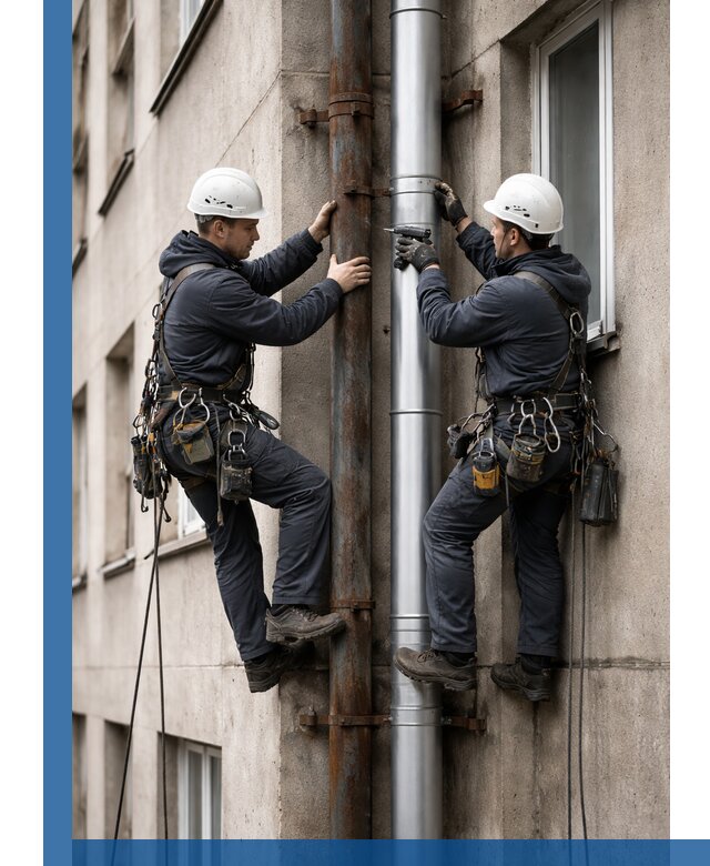 Замена водосточных труб в Дмитрах: монтаж и демонтаж под ключ
