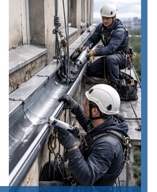 Ремонт водосточных желобов в Дмитрах от 6968 р. | ВЫСОТНИК-Дмв