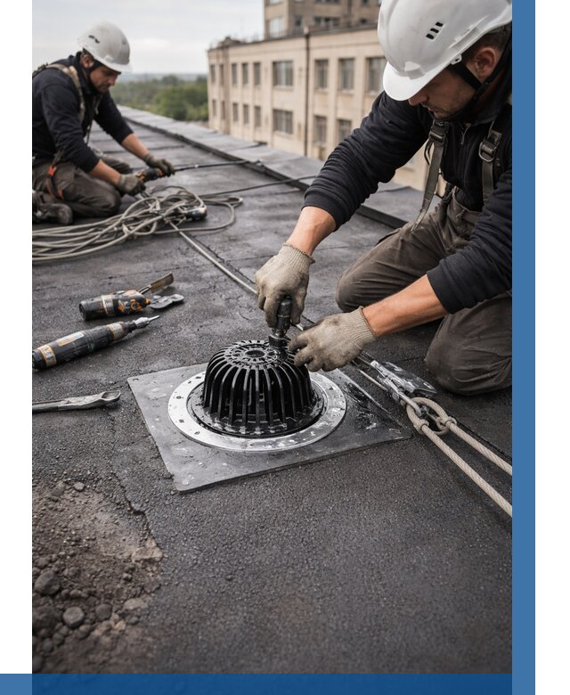 Установка водосточных воронок в Дмитрах цена от 3752 р. | ВЫСОТНИК-Дмв