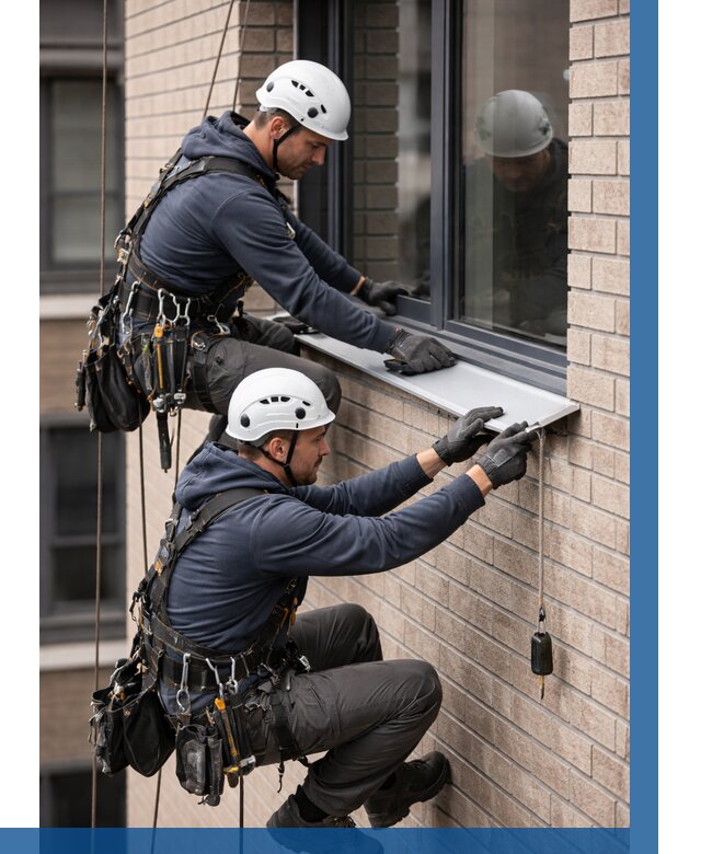 Монтаж оконных отливов под ключ в Дмитрах от 3752 р. | ВЫСОТНИК-Дмв