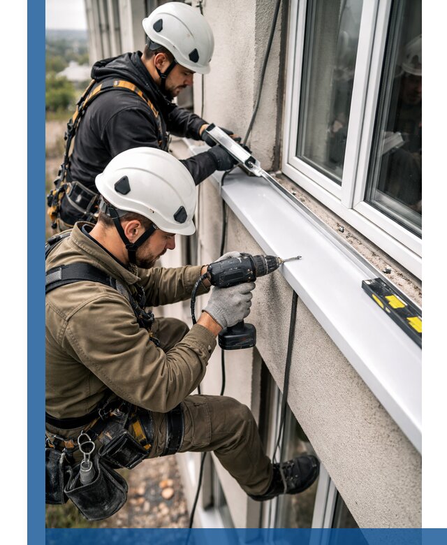 Профессиональный монтаж оконных отливов и отведения воды в Дмитрах