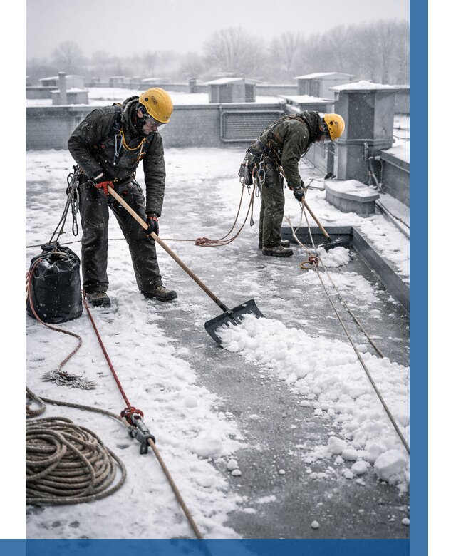 Очистка крыши от снега в Дмитрах от 8040 р. | ВЫСОТНИК-Дмв