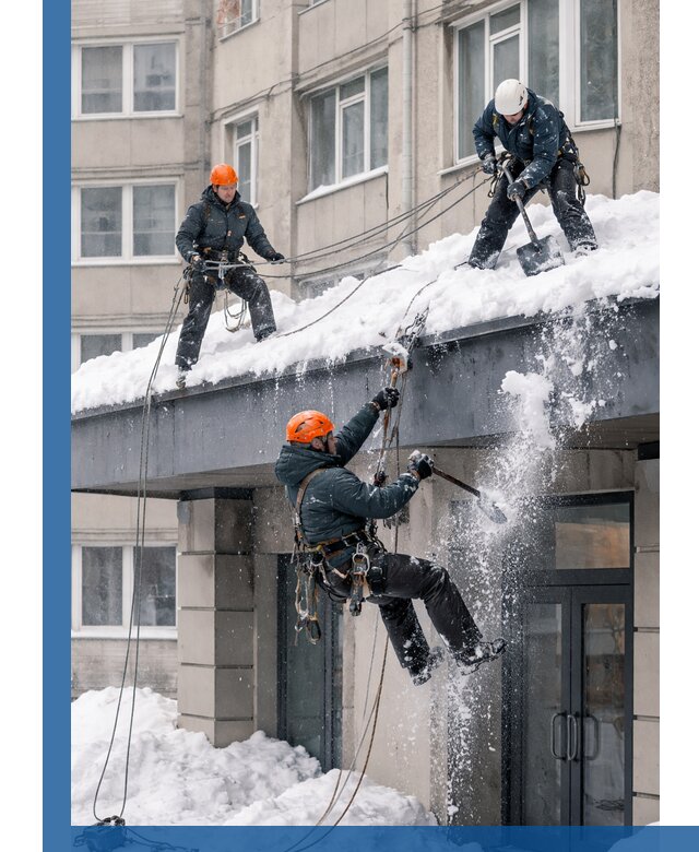 Безопасная очистка навесов от снега в Дмитрах круглогодично