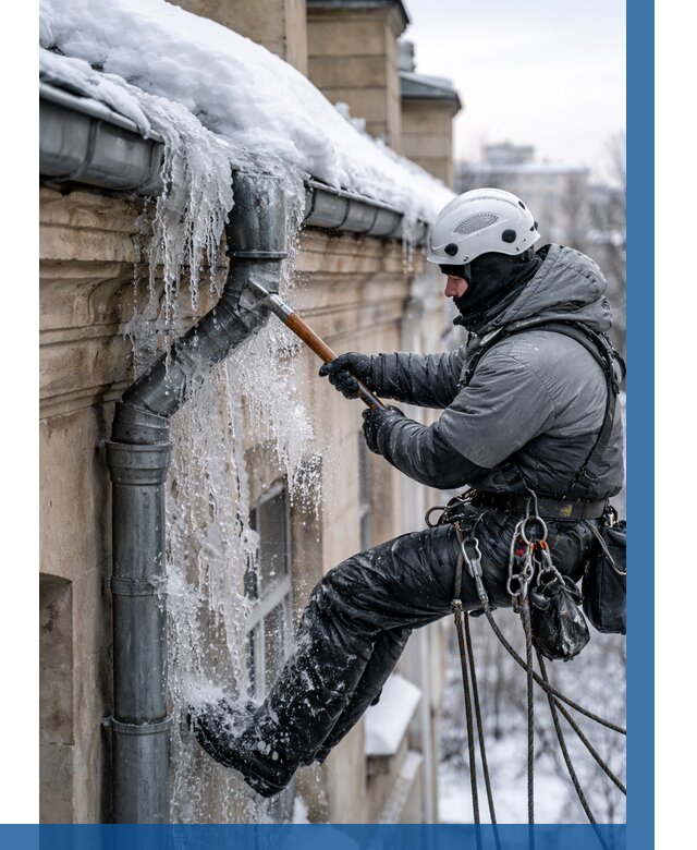 Очистка водостоков от льда в Дмитрах от 3752 р. | ВЫСОТНИК-Дмв