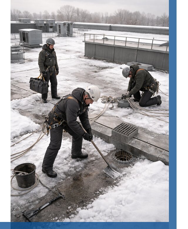 Абонентское обслуживание кровли зимой в Дмитрах от 8576 р. | ВЫСОТНИК-Дмв