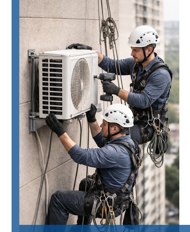 Монтаж внешнего блока кондиционера в Дмитрах установка и крепление