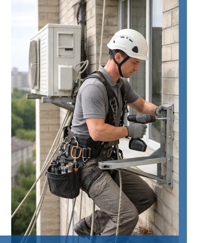 Установка кронштейнов кондиционера в Дмитрах от 3752 р. | ВЫСОТНИК-Дмв