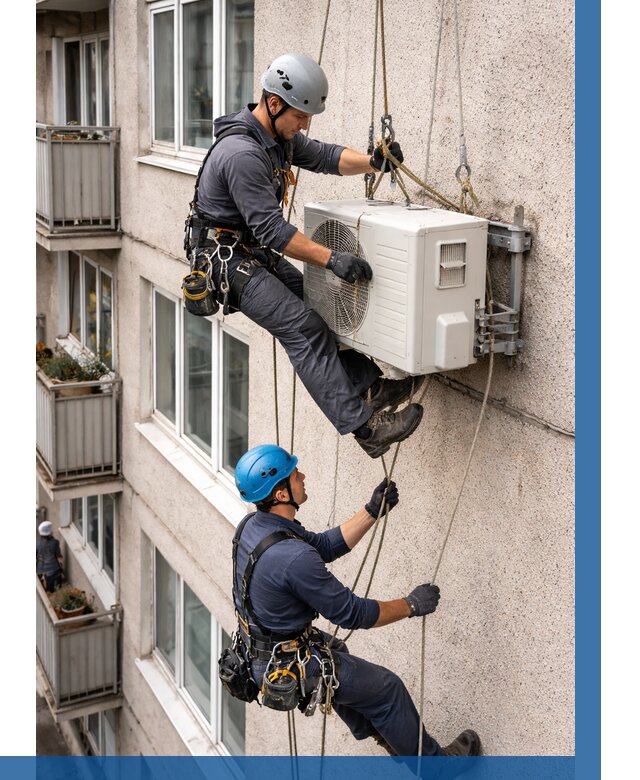 Перенос внешнего блока кондиционера в Дмитрах от 9648 р.| ВЫСОТНИК-Дмв