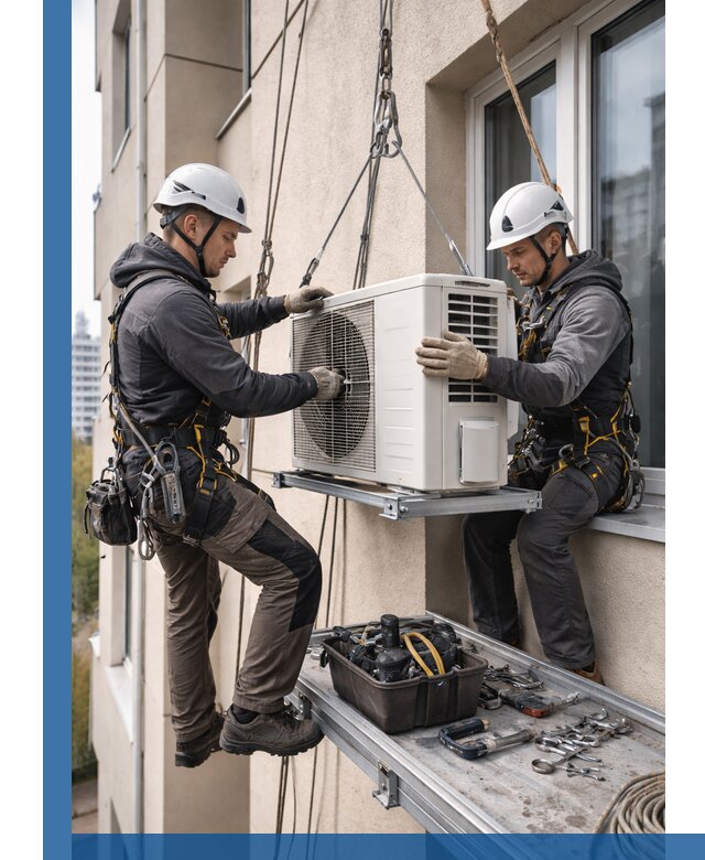 Перенос внешнего блока кондиционера в Дмитрах с монтажом и крепежом