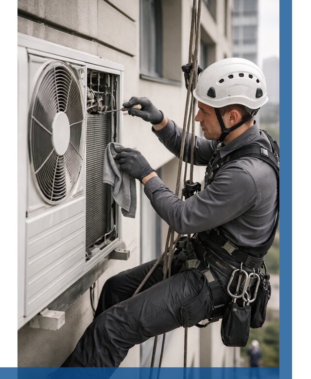 Обслуживание внешнего блока кондиционера в Дмитрах от 2894 р.ВЫСОТНИК-Дмв