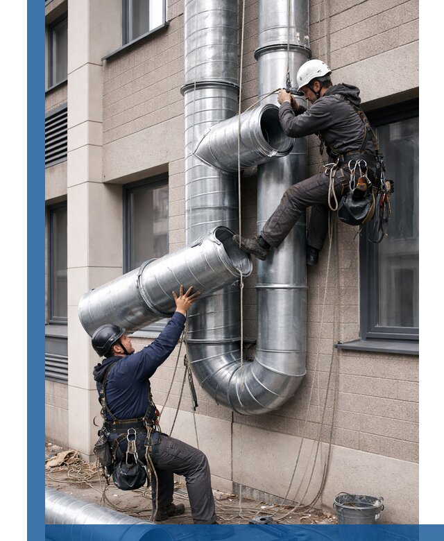 Монтаж фасадных воздуховодов в Дмитрах с герметизацией и крепежом