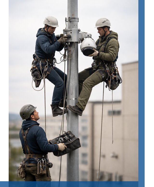 Установка видеокамер на мачте в Дмитрах от 9112 р. | ВЫСОТНИК-Дмв