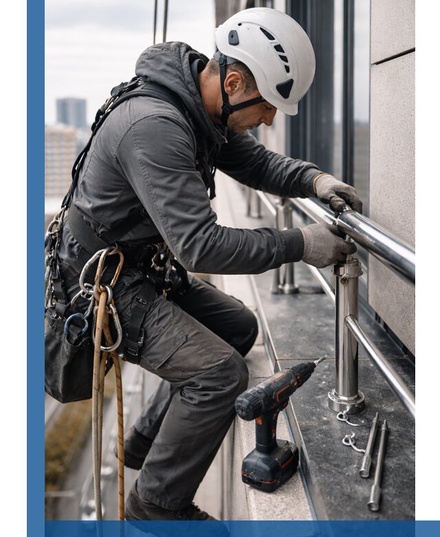 Монтаж ограждений на высоте в Дмитрах для зданий и конструкций