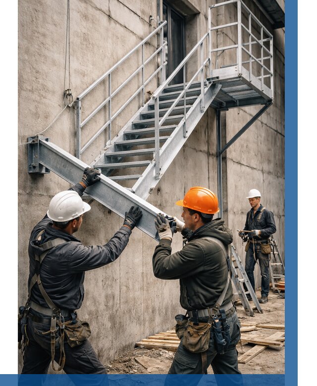Монтаж металлических лестниц в Дмитрах от 16080 р. | ВЫСОТНИК-Дмв