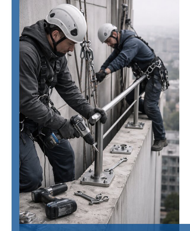 Монтаж перил на высоте в Дмитрах для жилых и промобъектов