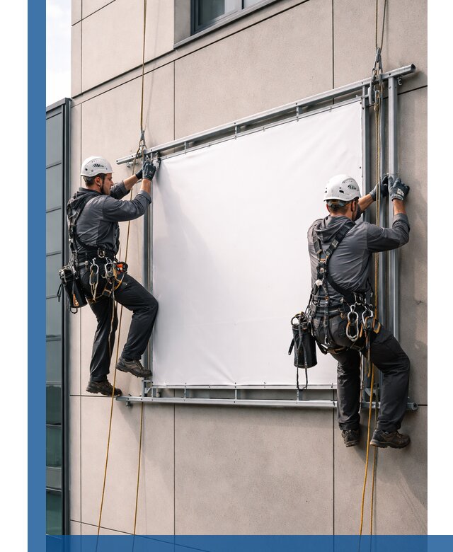 Монтаж наружной рекламной вывески в Дмитрах под ключ