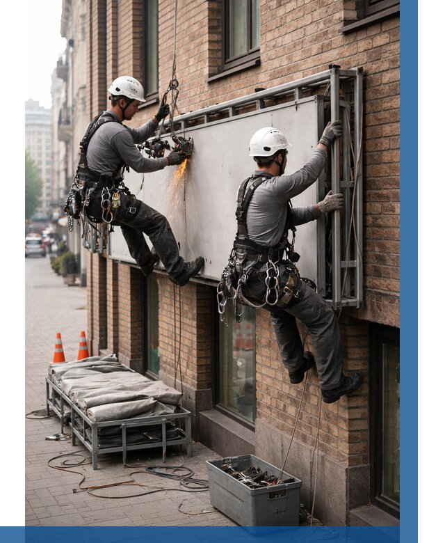 Демонтаж рекламной вывески в Дмитрах от 6968 р. | ВЫСОТНИК-Дмв