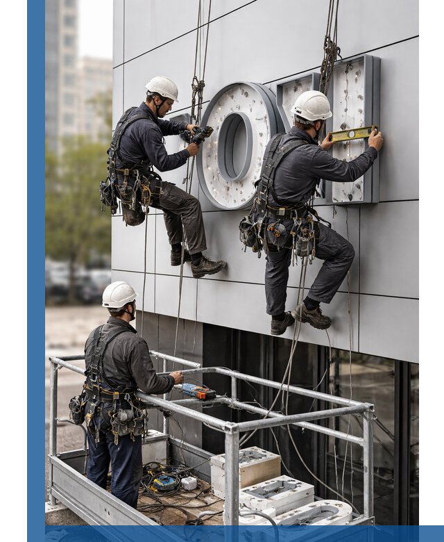 Профессиональный монтаж световых букв в Дмитрах под ключ